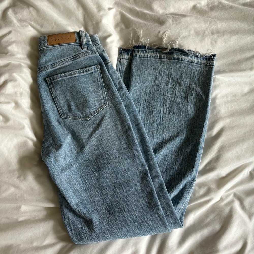 Distressed flare jeans